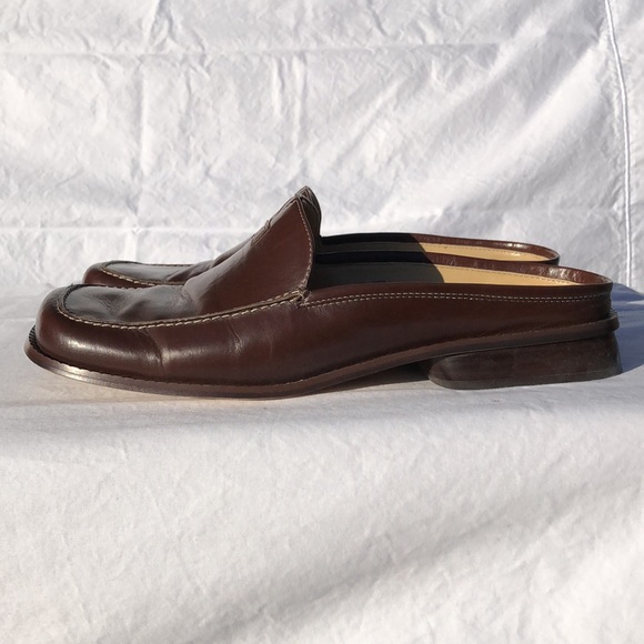 Anne Klein Brown Leather Slides/Mules - Chocolate, Kathy AK - Picture 6 of 14